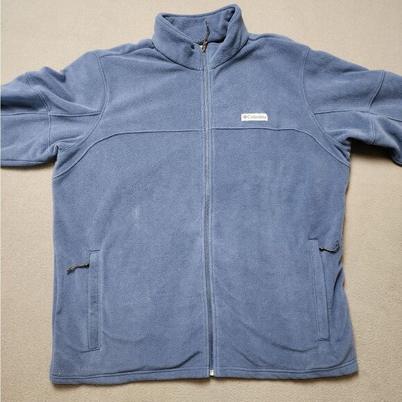 Columbia Fleece Jacket Full Zip Blue Mens Size Extra Large XL - Picture 5 of 9